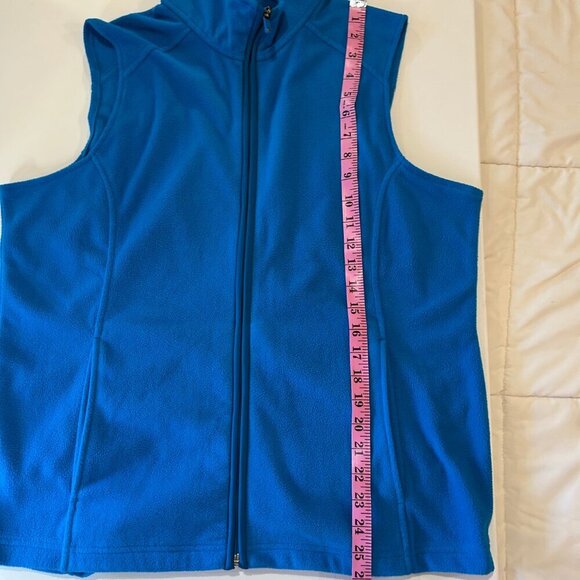 Lands' End Woman Plus Size 18XL Zip-Front Fleece Vest Long Blue - Picture 8 of 9
